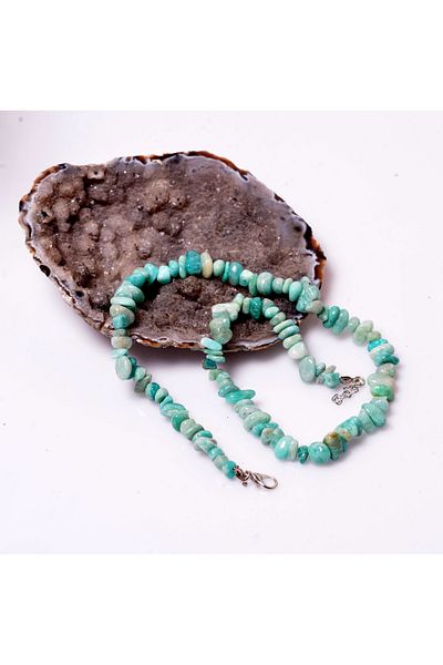 Taş Sandığı Amazonite Stone Broken Stone Necklace
