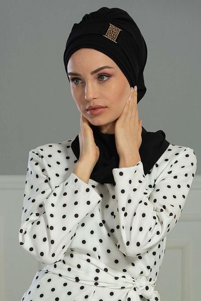 Aisha's Design Ready Turban - Gold Accessory, Design Chiffon, Ht-11