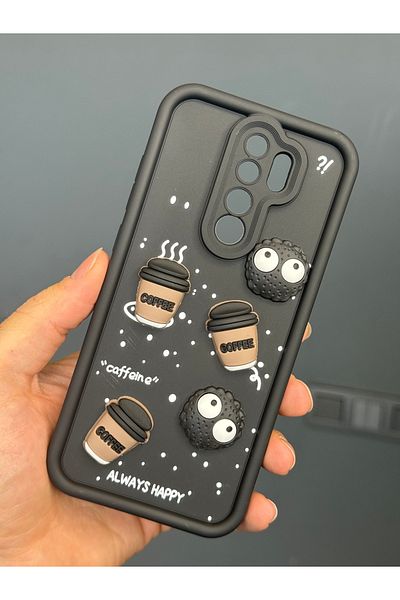 Fibaks جراب Redmi Note 8 Pro بتصميم نمط حماية للكاميرا، غطاء سيليكون ناعم باللون الأسود