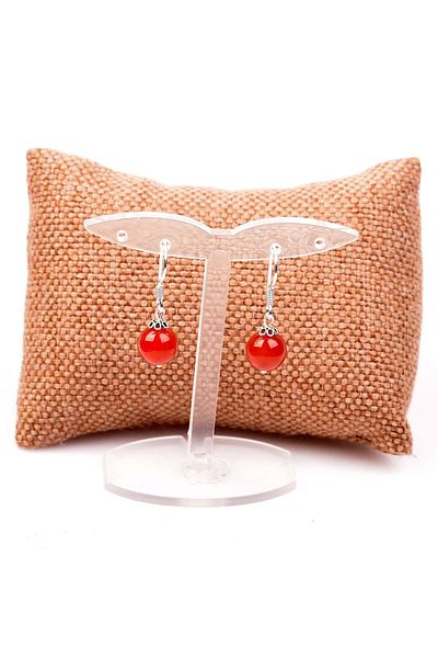 Taş Sandığı Agate Stone Silver Earrings