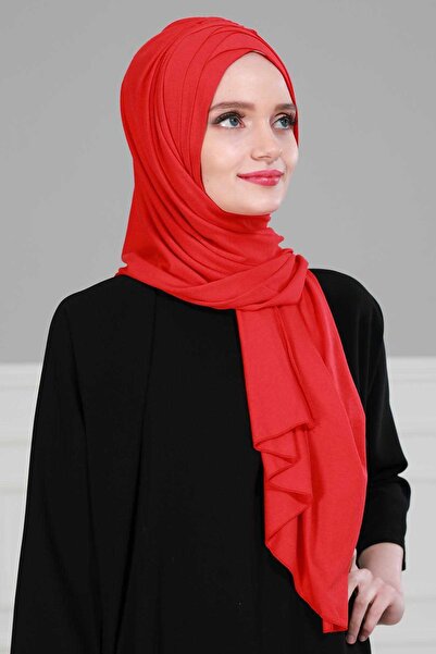 Aisha's Design Multi-Cross Planting Practical Combed Cotton Shawl,Ps-41,Red