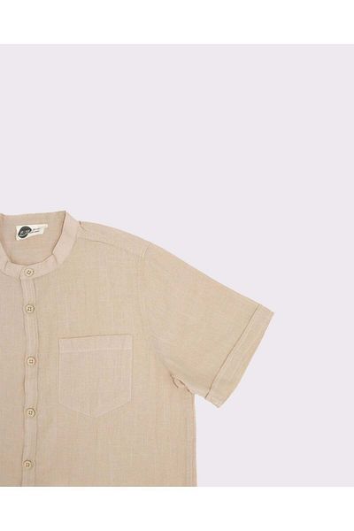 rg kidsstore Linen Mandarin Collar Young Shirt