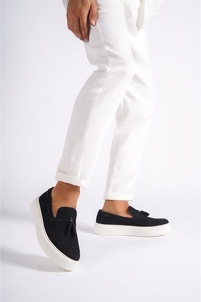 Mubiano 22106-s Mocasini și pantofi casual pentru bărbați, din piele nubuc autentică, cu talpă groasă