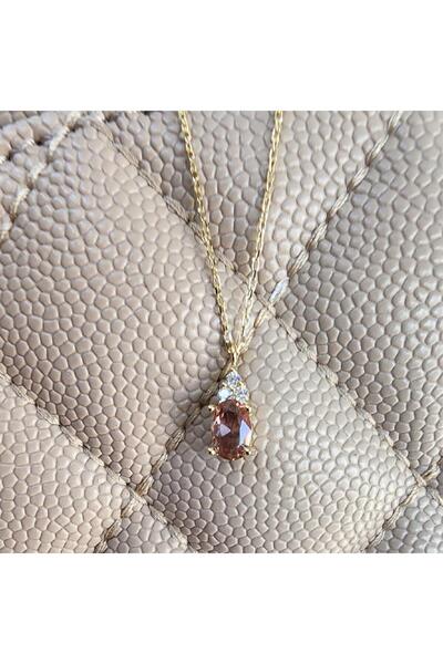 FasekGold Gümüş Kolye - 1.05ct Zultanit 0.25ct Pırlanta (SİGNTY) Doğal Taşlı Sade Tasarım 925 Ayar Gümüş Kolye