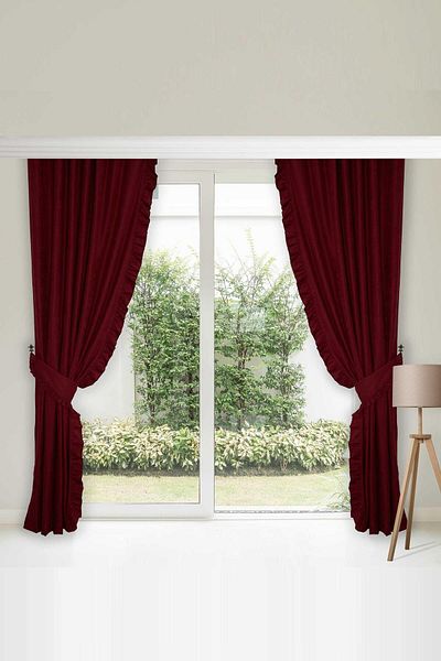 Aisha's Design ستارة خلفية بحواف مكشكشة 245x140 سم، PR-2