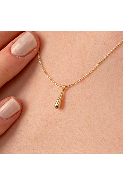 FasekGold Gümüş Kolye - Minimal Damla 925 Ayar Gümüş Kolye