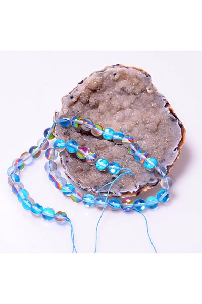 Taş Sandığı Hydrothermal Quartz Stone String - 8 Mm Light Blue