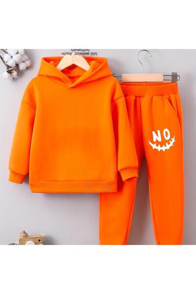 BENROMA Unisex Children's Tracksuit Set - No Letter Print, Oversize Fit