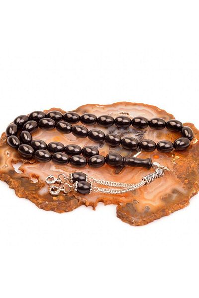 Taş Sandığı Capsule Cut Oltu Stone Rosary - Georgian Fishing Rod