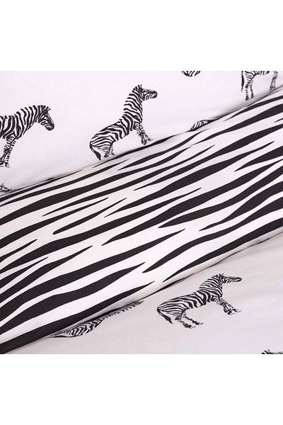 Sarah Anderson Set de husă de pilotă și pernă de unică zebra neagră 100% bumbac