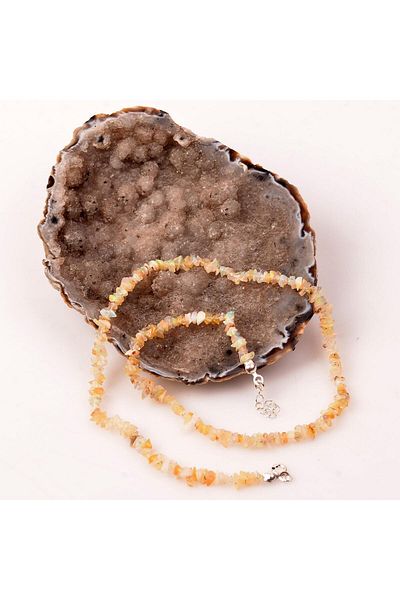 Taş Sandığı Opal Stone Silver Necklace