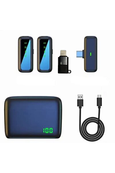 comse Sx6 Iphone Ve Type-c Uyumlu Kablosuz Yaka Mikrofonu Göstergeli Led Şarj Kutulu Gürültü Azaltma