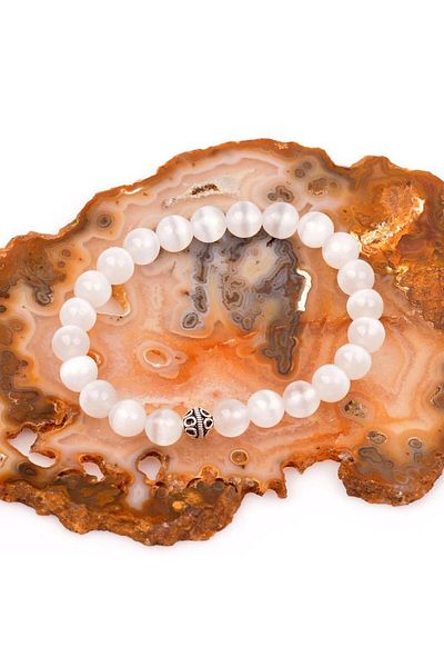 Taş Sandığı Selenite Stone Bracelet - 8 Mm