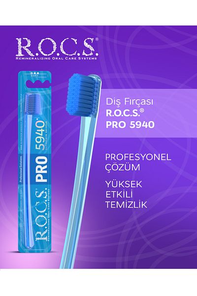 R.O.C.S. Soft Toothbrush Containing 5940 Bristles - Blue Bristle