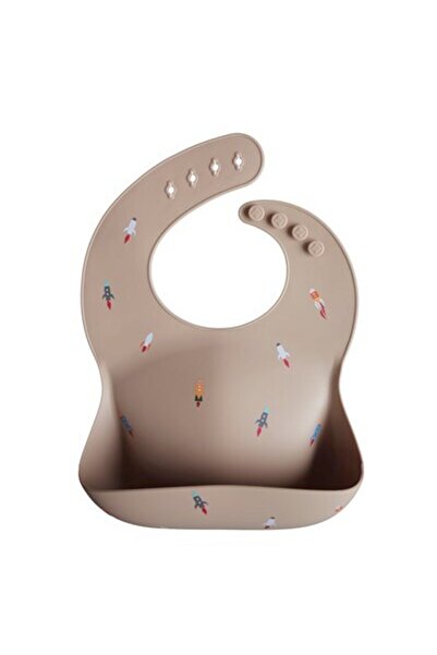 Mushie Silicone Bib Rocket Ship - Πύραυλοι σαλιάρας σιλικόνης