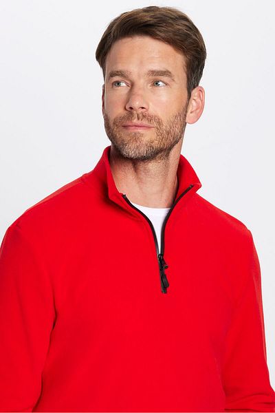 Tudors Unisex Κόκκινο Φούτερ Fleece Anti-Pilling Cold Proof - Stand Collar, Standard Fit