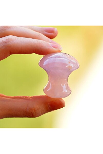 Taş Sandığı Pembe Kuvars Taşı Masaj Aleti - Mantar Şeklinde