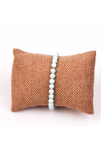 Taş Sandığı Larimar Stone Bracelet (6 Mm) - Silver Apparatus