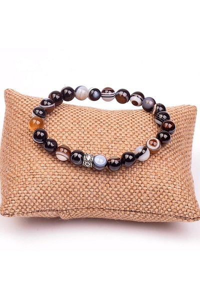 Taş Sandığı Eye Agate Stone Bracelet - 8mm (Suleiman Agate)