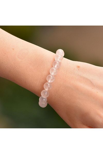 Taş Sandığı Pink Quartz Stone Bracelet (10 Mm)