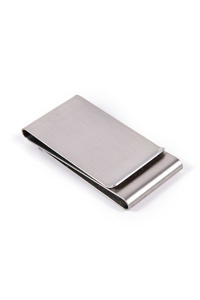 SPELT Double Sided Metal Wide Paper Money Buckle Card Holder Clip Wallet Paper Clip Silver 6cm X 3cm
