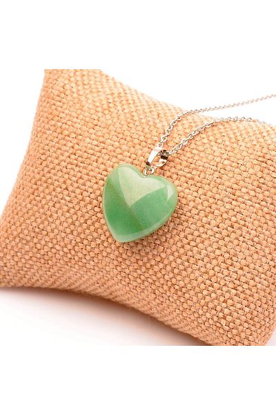 Taş Sandığı Aventurine Stone Heart Necklace