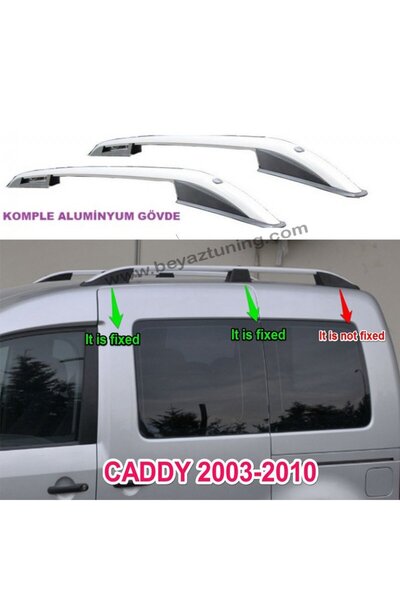 beyaztuning Volkswagen Caddy 1 Üst Port Bagaj Tavan Çıtası Gri 2003-2010