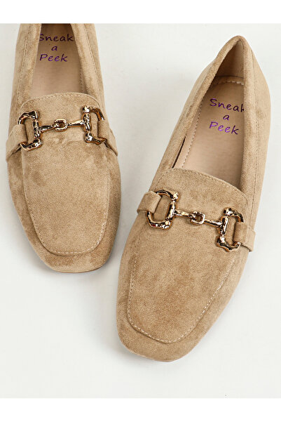 Sneak-a-Peek By Styli Metal Chain Accent Suede Look Mules