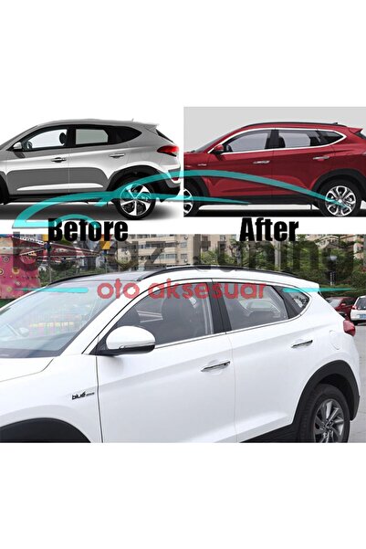 Universal Hyundai Tucson Cam Çıtası Çerçevesi Komple Kromu Nikelajı 2015-2020