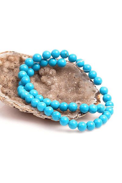 Taş Sandığı Turquoise Stone String (8 Mm) - Not Press