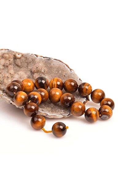 Taş Sandığı 14 χιλιοστά Πέτρα Μάτι της Τίγρης Efe Ροζάριο