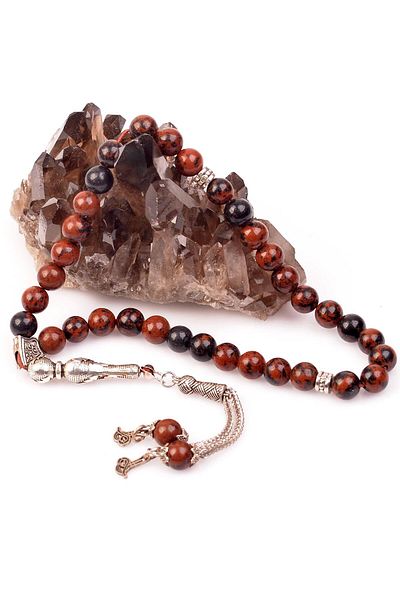 Taş Sandığı 8 mm Mahogany Obsidian Rosary