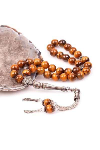 Taş Sandığı Tiger Eye Stone Rosary 8 mm