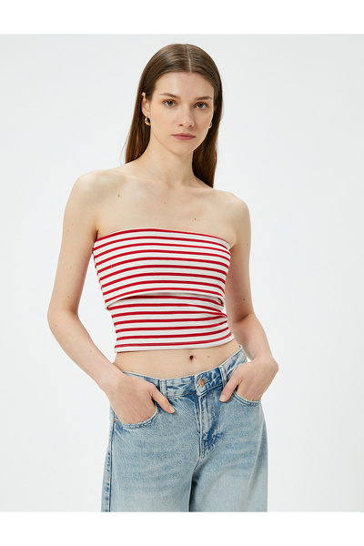 Koton Strapless Slim Fit - Ribbed with Top Floor Detail