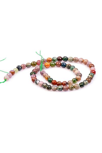 Taş Sandığı 8 mm Faceted Agate Stone - Indian Agate