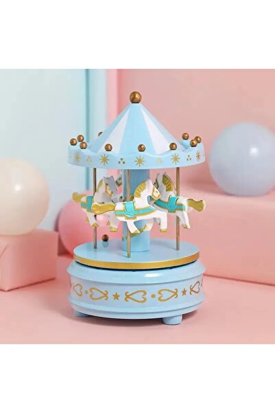 Choice صندوق موسيقى دائري أزرق، زينة كعكة، هدية عيد ميلاد للأطفال، ألعاب دائر...