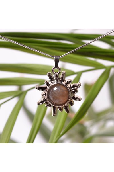 Taş Sandığı Sun Necklace - Botswana Agate Stone