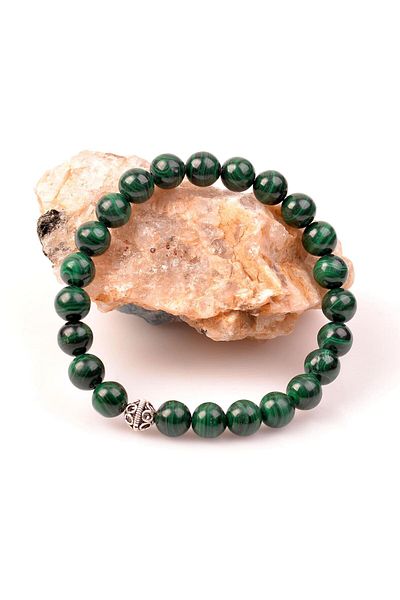 Taş Sandığı Malachite Stone Bracelet - 8 mm - (Malachite Stone)