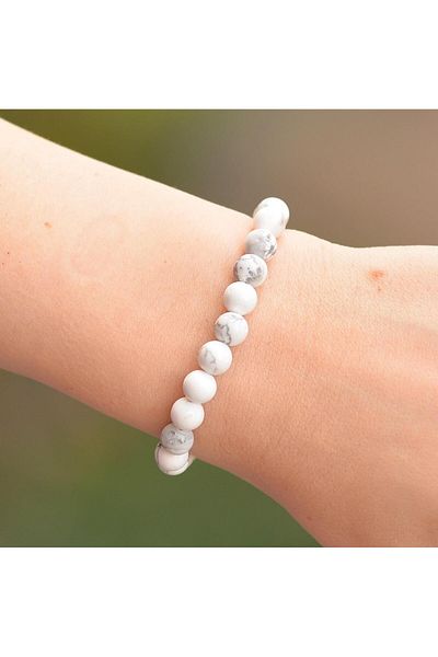 Taş Sandığı Howlite Stone Bracelet (8 Mm)