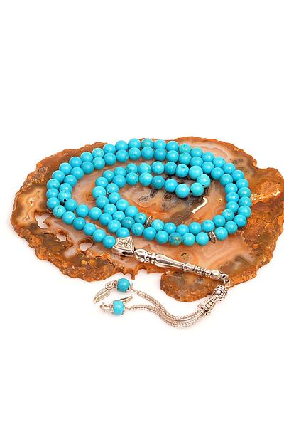 Taş Sandığı Turquoise Stone Prayer Rosary (6 mm)