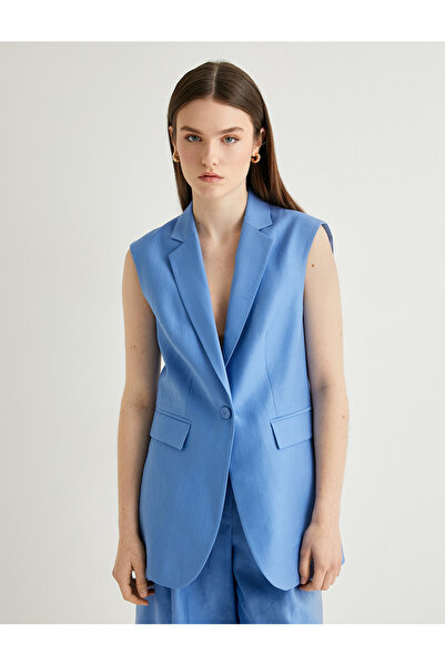 Koton X Melis Ağazat - Blazer Yelek Kruvaze Düğmeli Astarlı