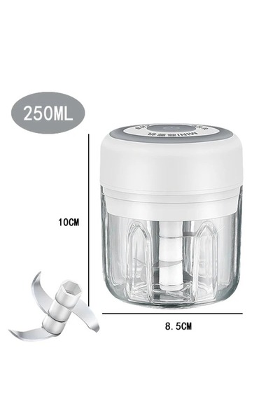Choice3 105-White250ml 100/250mL Mini Crusher Chopper USB Charging Garlic Min...
