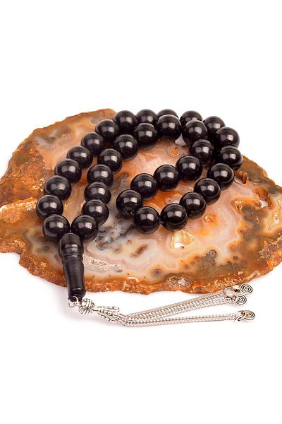 Taş Sandığı 12 mm Oltu Stone Rosary - Georgian Fishing Rod