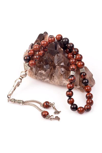Taş Sandığı 8 mm Mahogany Obsidian Rosary