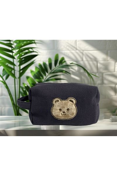 Lucy and Home MEYKA Sivi Proof Waffle Sober Κεντημένο Ταξιδιωτικό Μακάι - 20x12x12cm