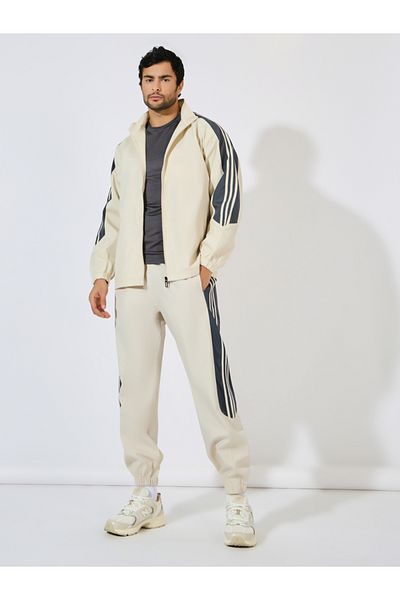 Styli Front Zip Striped Panel detail Athleisure Track Suit