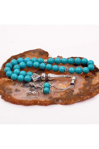 Taş Sandığı 8 Mm Turquoise Stone Rosary