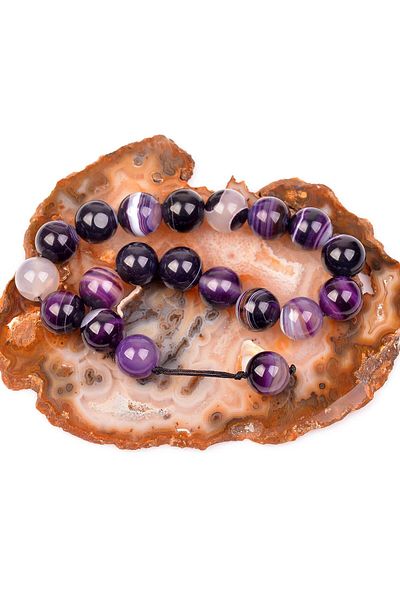 Taş Sandığı Purple Colored Agate Efe Rosary (14 mm)