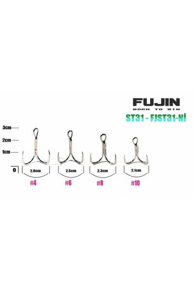 Fujin ST31 Üçlü Maket Balık İğnesi Nickel