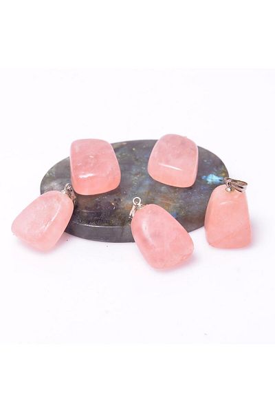 Taş Sandığı Pink Quartz Stone Unshaped Necklace